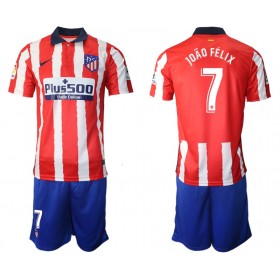 Camisolas de futebol Atlético Madrid Joao Felix 7 Criança Equipamento Principal 2020/21 Manga Curta